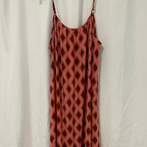 Dokotoo  Maxi Dress Red and Pink Geometric Patterned  Large